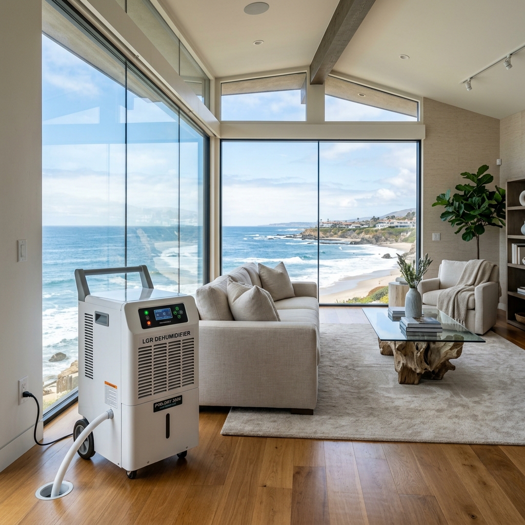 LGR Dehumidification unit in luxury living room